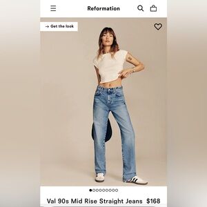Reformation Val 90’s Mid Rise Straight Jeans. Size 28